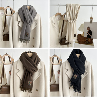 khăn cashmere màu trơn190*45CM Khăn len quàng cổ mềm mịn màu vintage Khăn Choàng Cổ mùa thu đông nam nữ