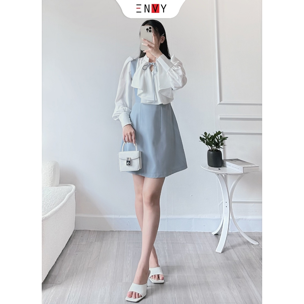 Đầm tiểu thư tay dài phối bèo nữ tính ENVY D276