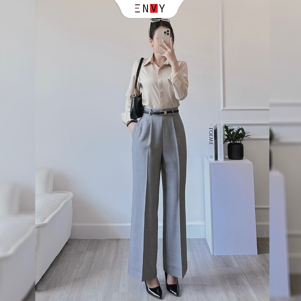 Quần Tây Ống Suông Rộng Công Sở ENVY QK47