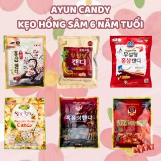  Kẹo Sâm 6 Năm Tuổi Hàn Quốc/ Kẹo Hồng Sâm/ Kẹo Hắc Sâm Hàn Quốc (Có Đường/ Không Đường)