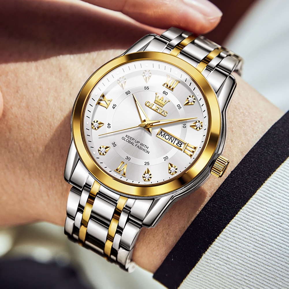 Đồng Hồ Nam Chính Hãng HD 5513 Dây Thép Không Gỉ Chống Thấm Nước Mặt Lịch Thời Trang | BigBuy360 - bigbuy360.vn