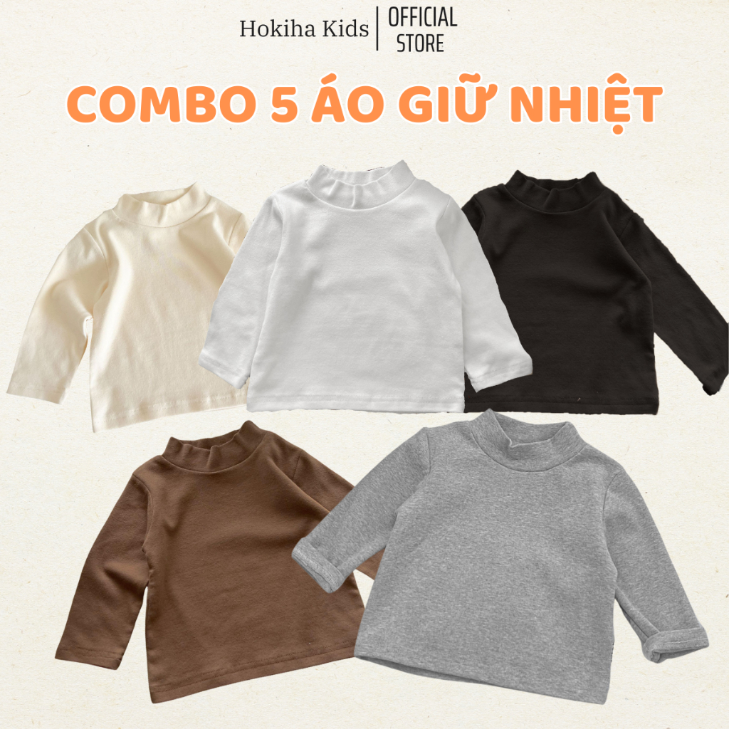 TE389 -Combo 3 áo giữ nhiệt cho bé trai bé gái chất cotton bozip mềm mại, co giãn size 8-18kg