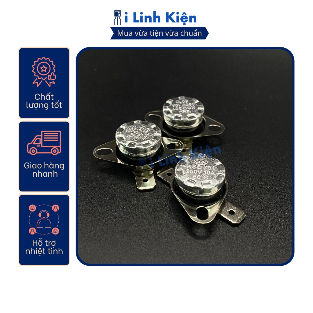 Rơ le nhiệt , Relay KSD301 10A 250V thường đóng từ 40-110 độ.