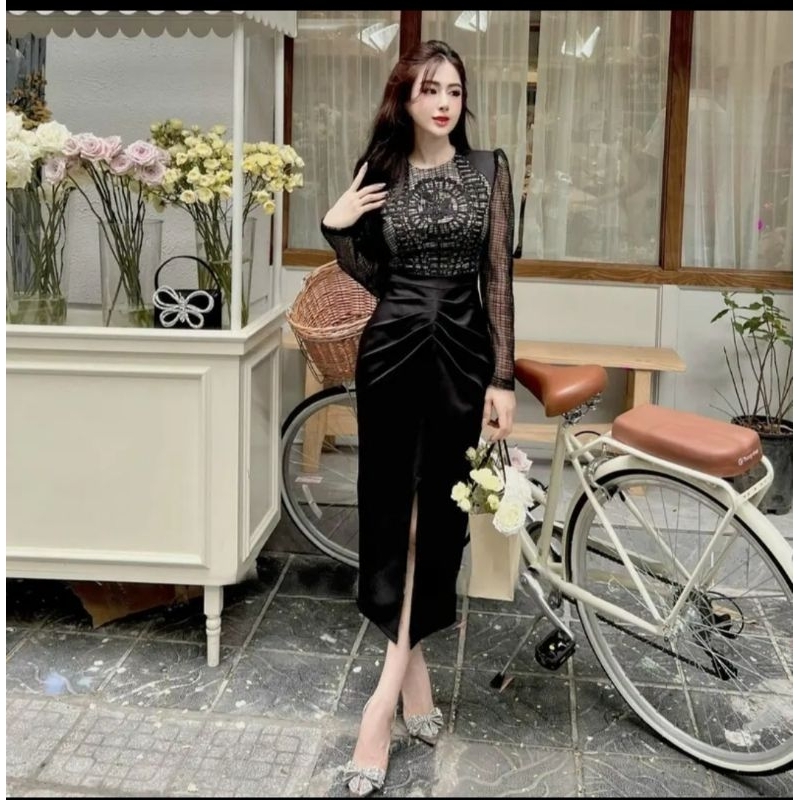 Đầm body ren phối sang chảnh Oli