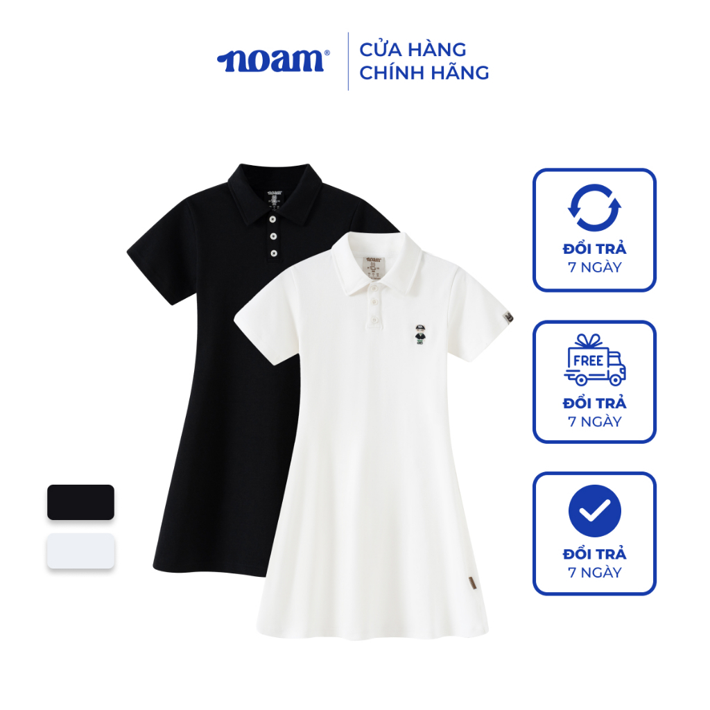 Váy Polo nữ NOAM Teeny Dáng Ôm Body ngắn Vải mềm mịn vượt trội - Màu trắng/ đen