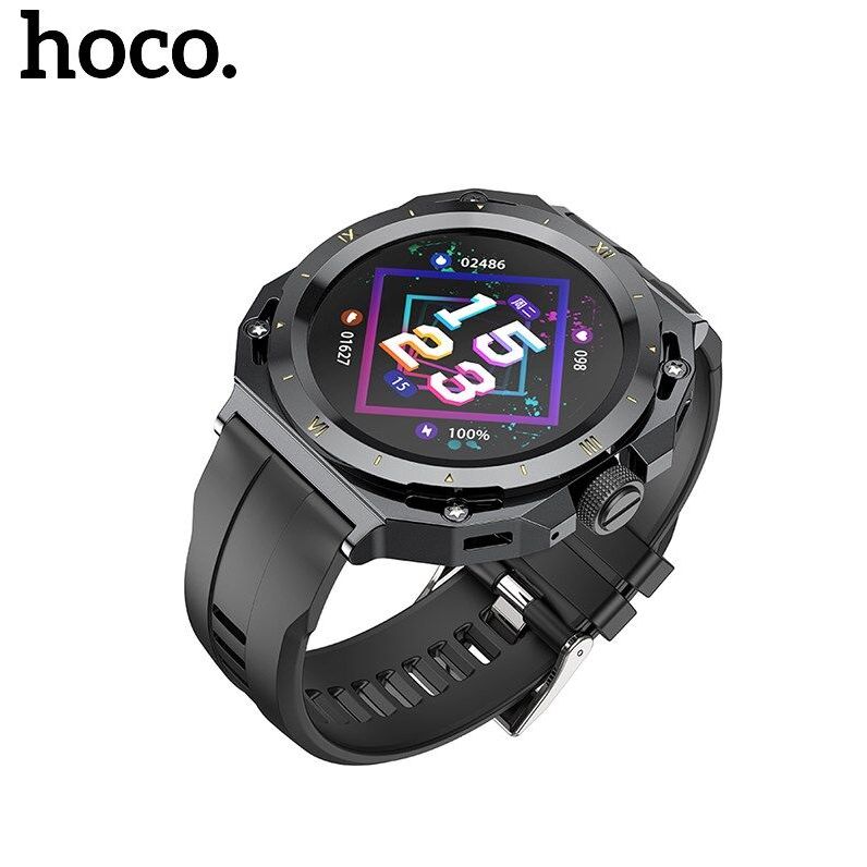 Đồng hồ thông minh smart watch Hoco Y18 chuyên thể thao - mặt đồng hồ to/ chống nước IP68/ cảm ứng/ đa chức năng (2 màu)