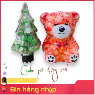 Combo cây thông noel kẹo milo và gấu bông kẹo trái cây