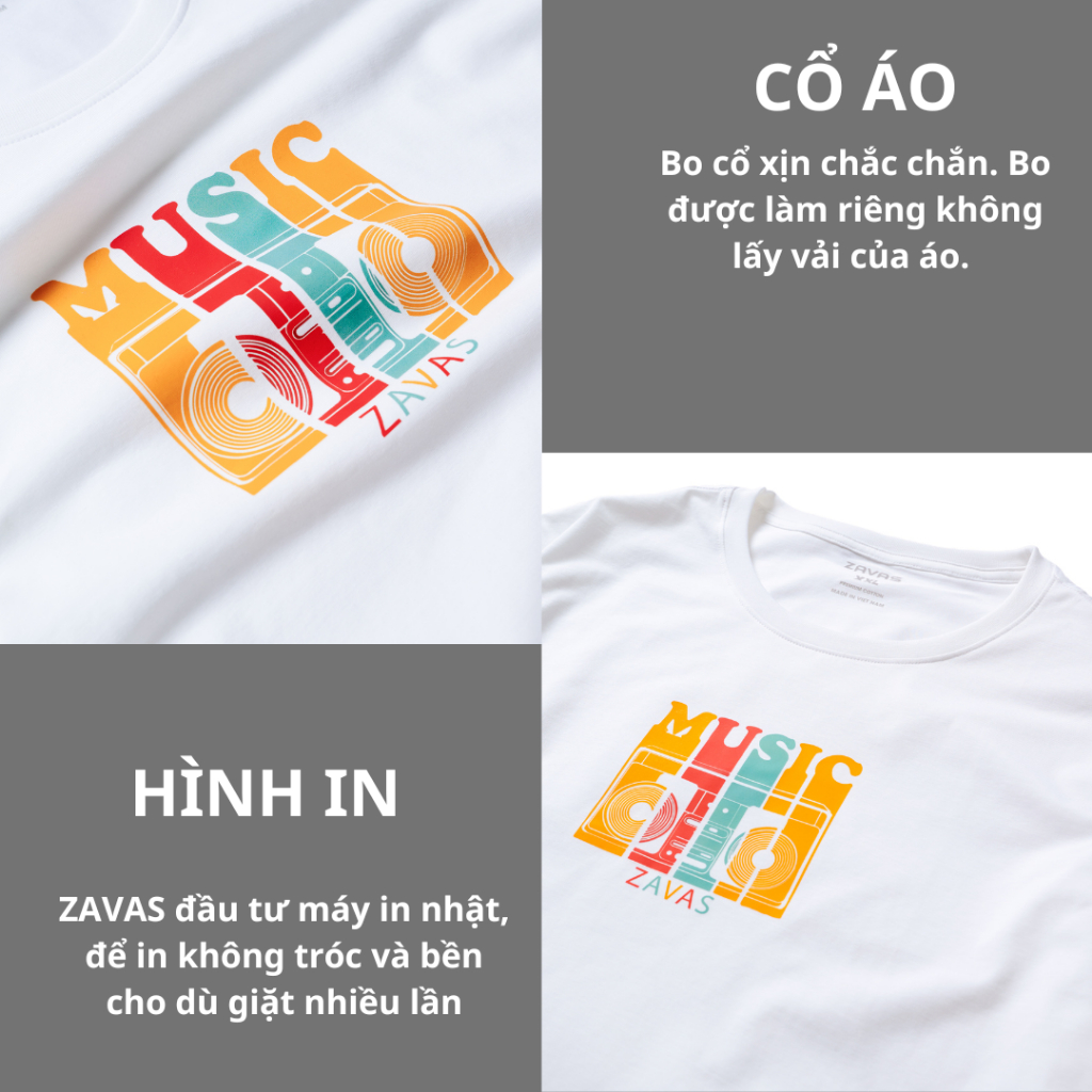 Áo thun nam cổ tròn CASSETTE chất vải cotton 4 chiều, xuất xịn, mát mẻ, dày mịn sang trọng - ZAVAS