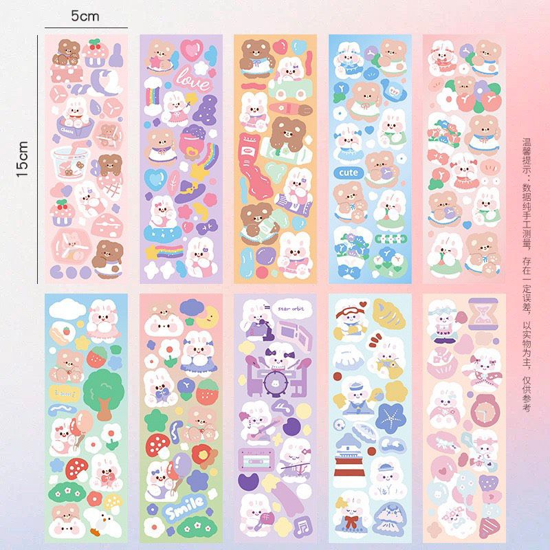 Set 20 50 100 tấm sticker lấp lánh cắt sẵn trang trí sổ tay, top loader, ảnh idol