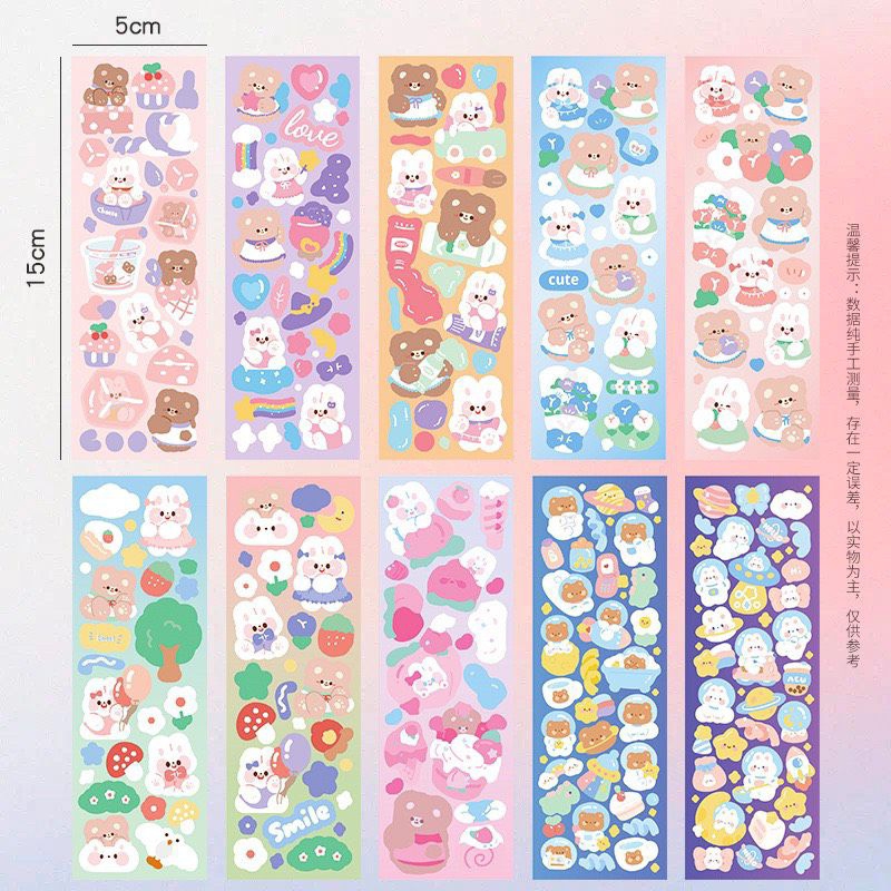 Set 20 50 100 tấm sticker lấp lánh cắt sẵn trang trí sổ tay, top loader, ảnh idol