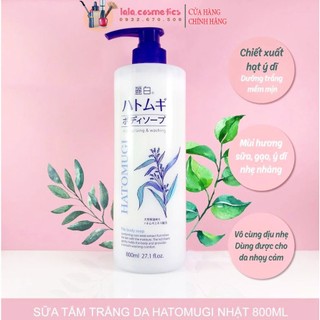 Sữa tắm ý dĩ dưỡng ẩm trắng da Hatomugi Moisturizing Washing 800ml