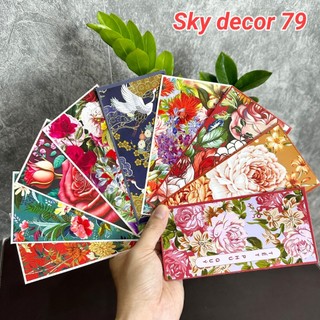 Lì xì năm mới 2024 - set 10 chiếc hoa lá mùa xuân
