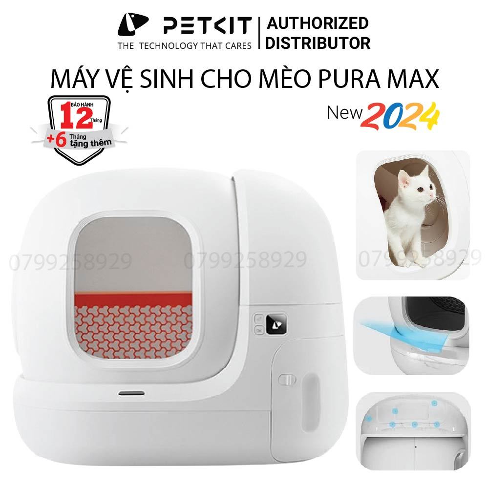  Nhà Vệ Sinh Cho Mèo Tự Động, Máy Dọn Phân Mèo Petkit Pura Max Bản Mới 2024