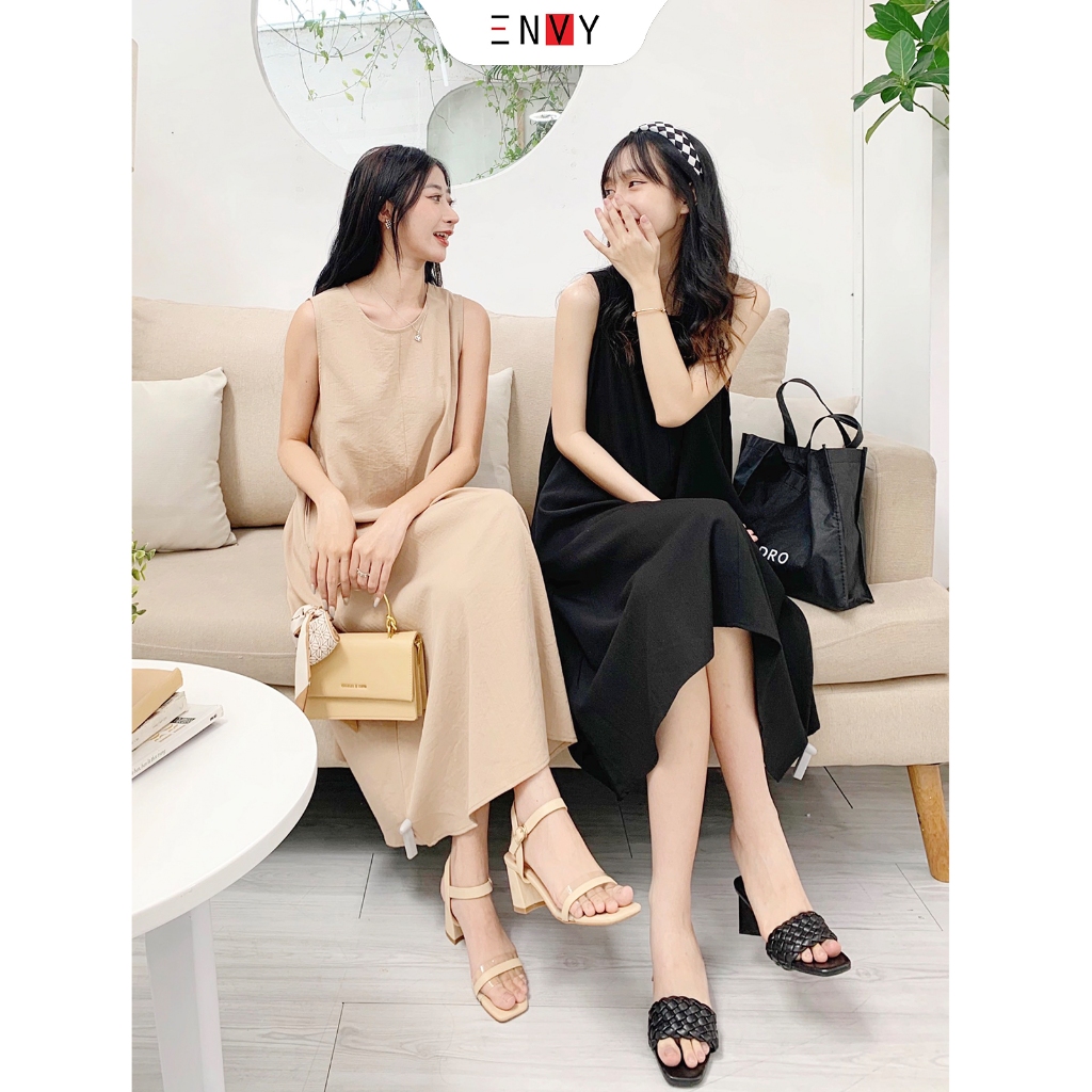 Đầm chữ A trơn ENVY D137 form rộng thiết kế đơn giản sang trọng thoải mái