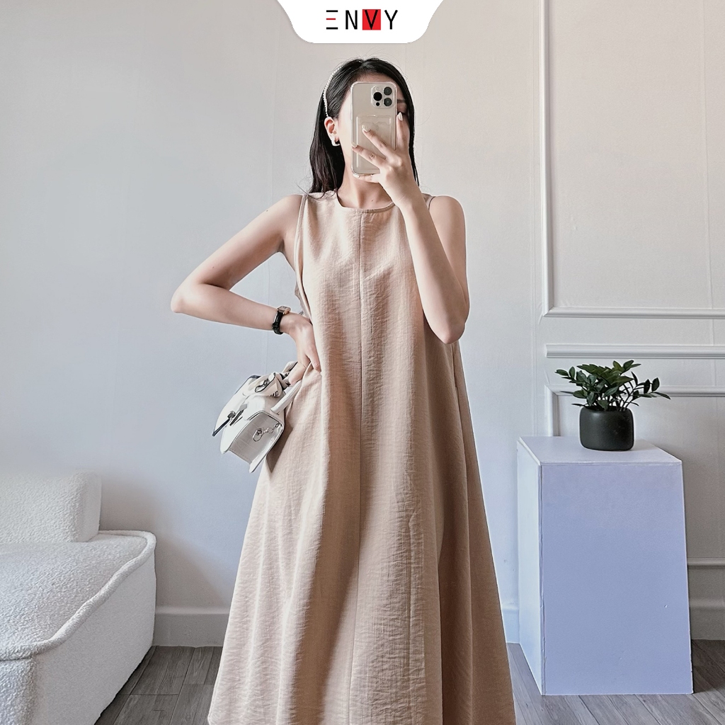 Đầm chữ A trơn ENVY D137 form rộng thiết kế đơn giản sang trọng thoải mái