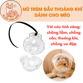 Mũ Trùm Đầu Thoáng Khí Cho Mèo Khi Tắm Mũ Trùm Đầu Chống Liếm Dễ Dàng Sử Dụng - ALEX