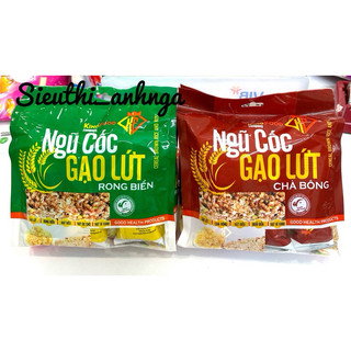 Thanh cơm bánh gạo lứt ngũ cốc chà bông , ngũ cốc rong biển kingfood 186g.