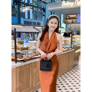 đầm cột eo, xoắn eo dạ hội lưng đổ dáng dài