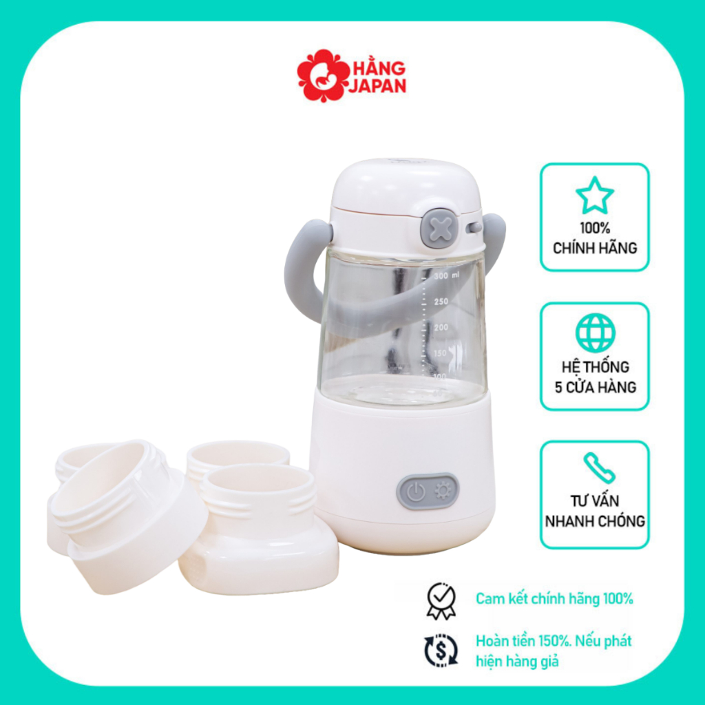 Máy hâm sữa cầm tay không dây Moazbebe MB069 / MB041 tặng 4 cổ nối Hegen, Moyuum, Avent, Pigeon - BH 12 tháng chính hãng