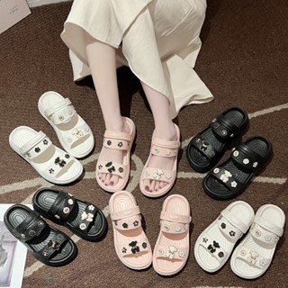  Dép Sandal nữ đế cao Tặng kèm sticker Charm Gấu xinh xắn  617*8 sticker gấu bướ m  