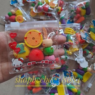Set tẩy túi , tẩy bút chì hình ngộ nghĩnh cho bé