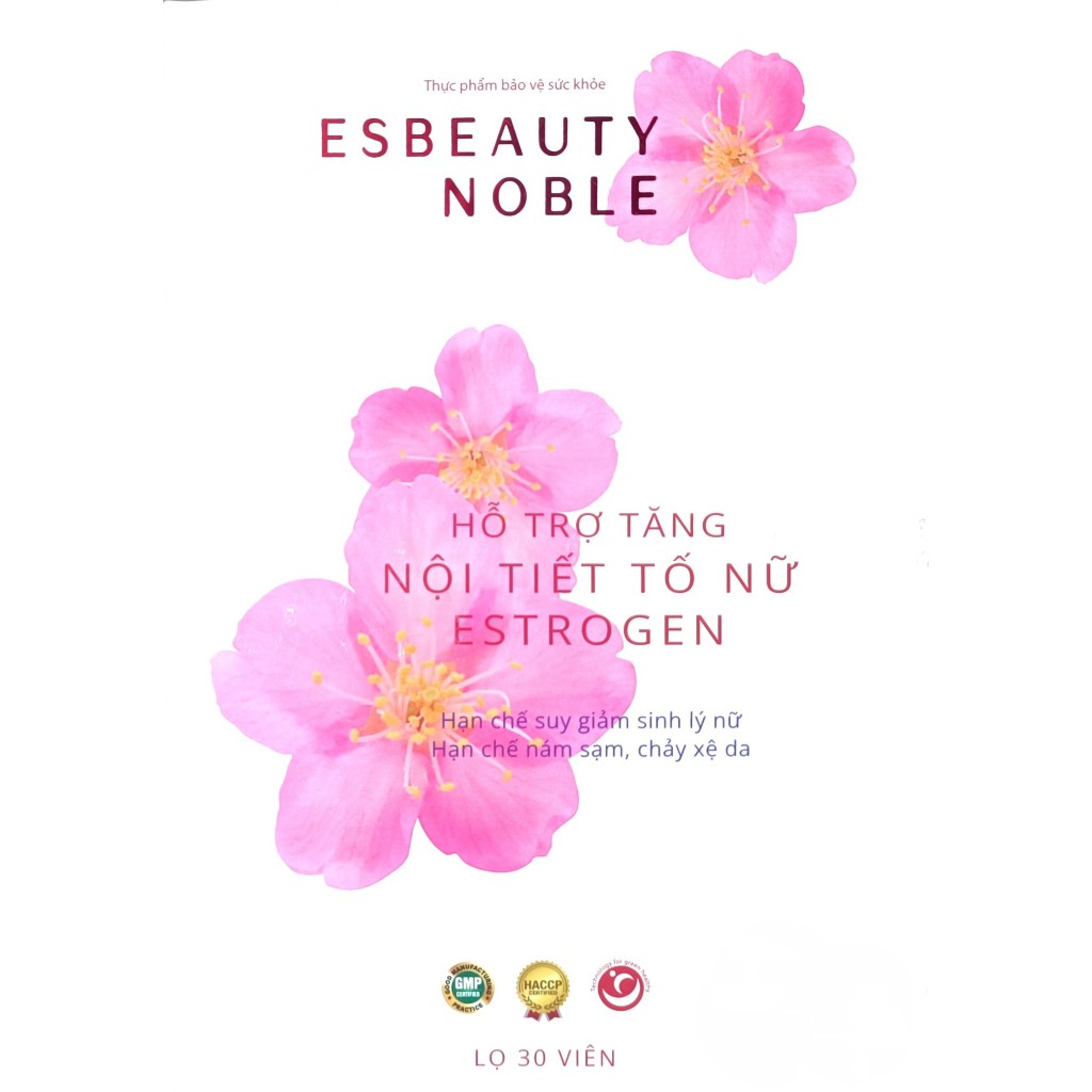 Viên uống hỗ trợ nội tiết tố Esbeauty Noble - Hạn chế suy giảm sinh lý nữ, hạn chế nám sạm, chảy xệ da