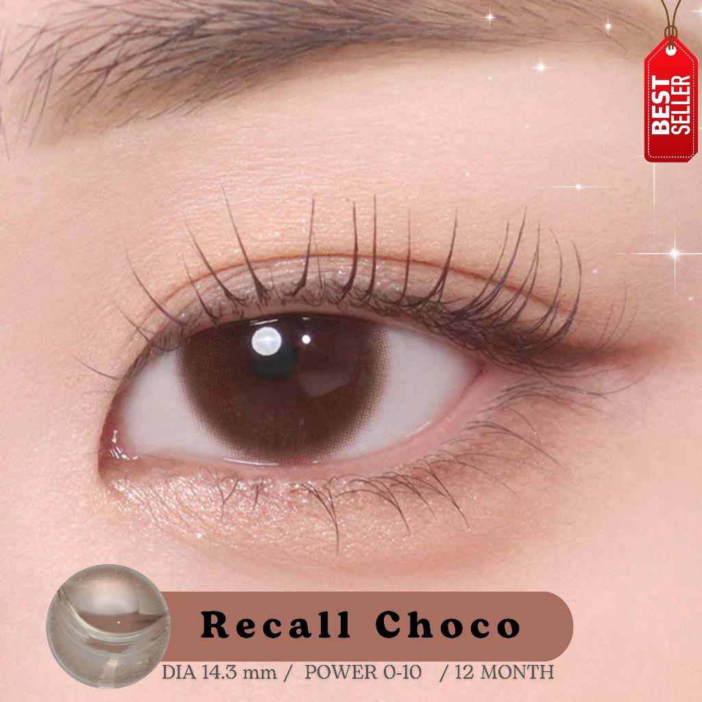 Kính áp tròng lens Recall Choco tự nhiên ( dòng 12 tháng 0-10 độ Nhập Khẩu Hàn Quốc )