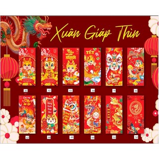 Sỉ = lẻ 10,20,30 bao lì xì HOT nhất tết tân sửu 2024 được chọn mẫu giấy in dày đẹp loại 1
