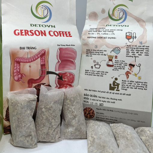 Cà phê thải độc Đại tràng Enema Cafe Gerson Bộ thụt tháo Đại tràng 500gr