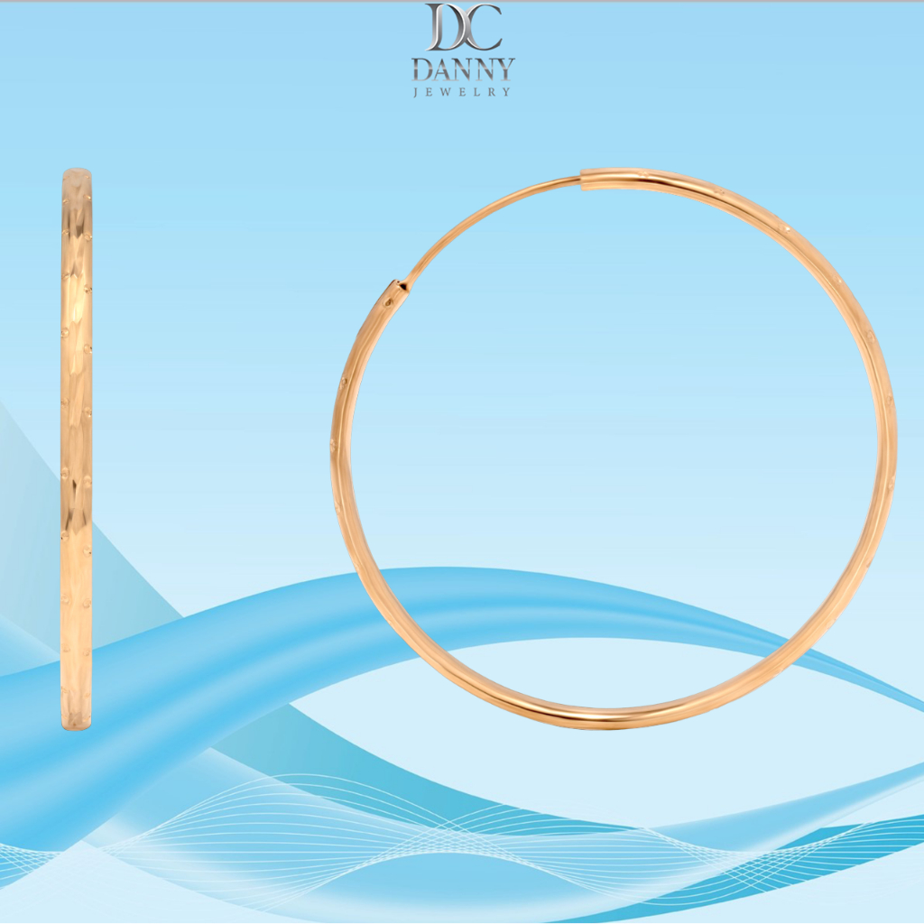 Bông Tai Nữ Danny Jewelry Bạc 925 Xi Vàng hồng BY513