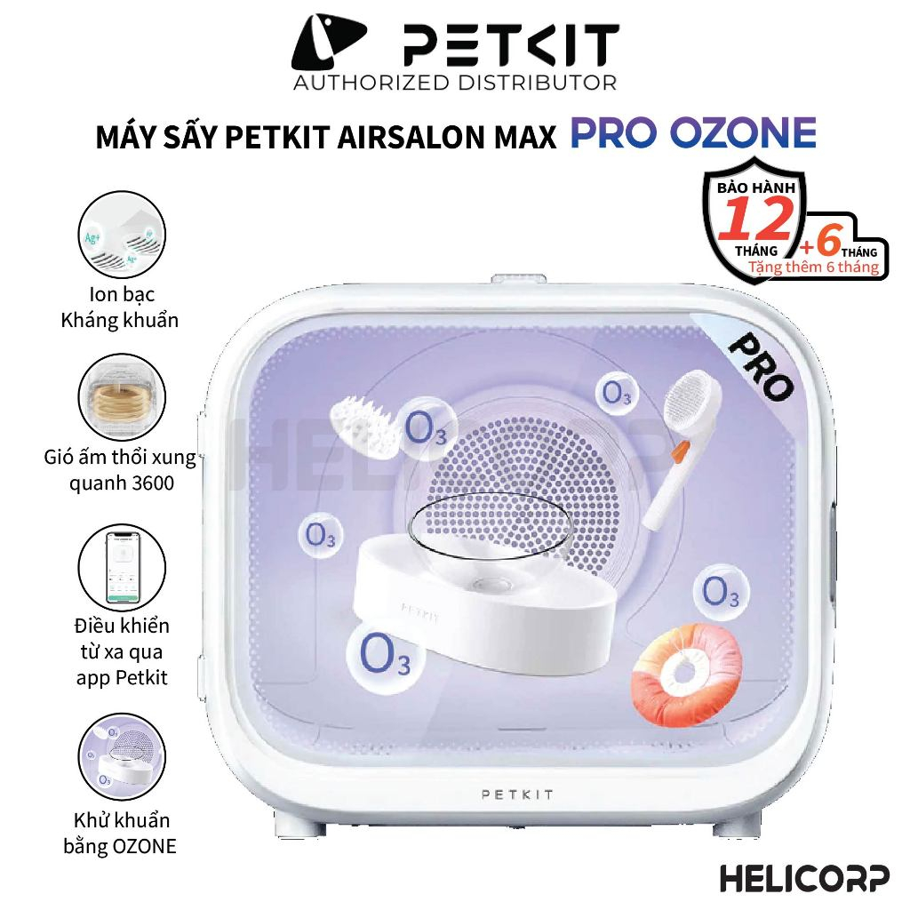 Máy Sấy Lông Cho Chó Mèo Petkit Air Salon Max Pro 2024, Sấy Nhanh Khô, Lông Mượt, Khử Khuẩn Ozone