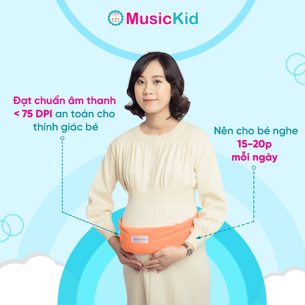 [COMBO] - 2 Tai nghe bà bầu cao cấp chính hãng MusicKid | Đai Hồng và Đai Cam | [Tặng tai nghe cho mẹ]