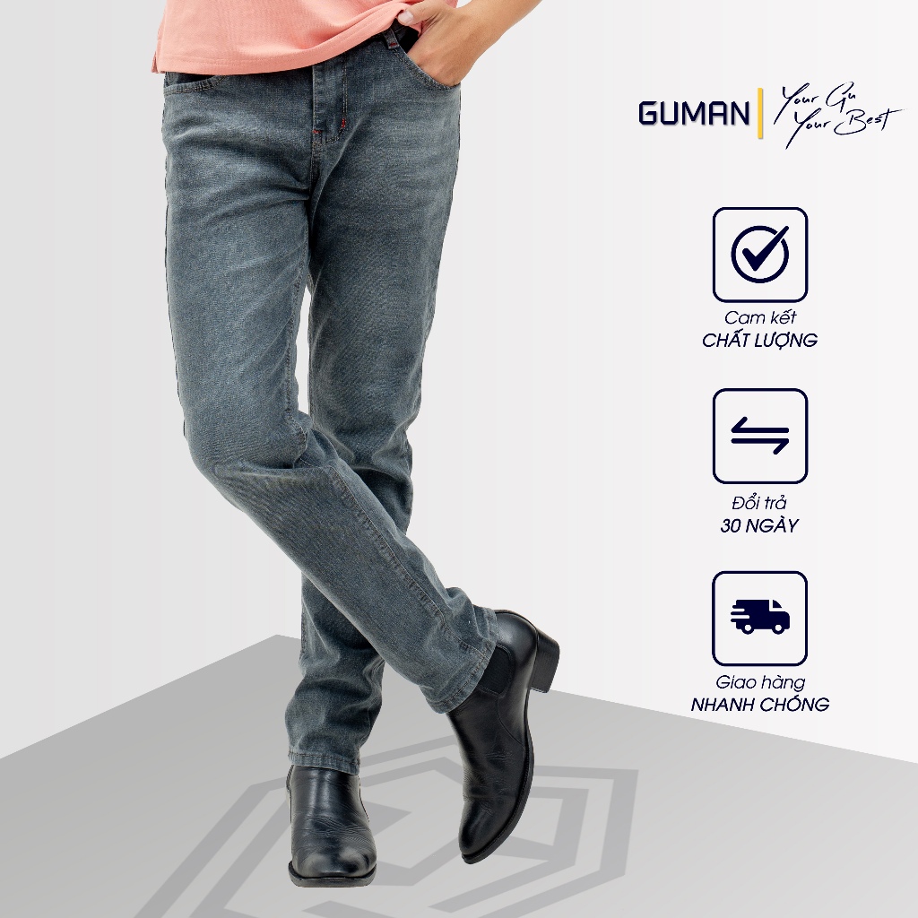 Quần jean nam RYDER, co giãn hai chiều, phom slimfit, tôn dáng dễ phối đồ - GUMAN
