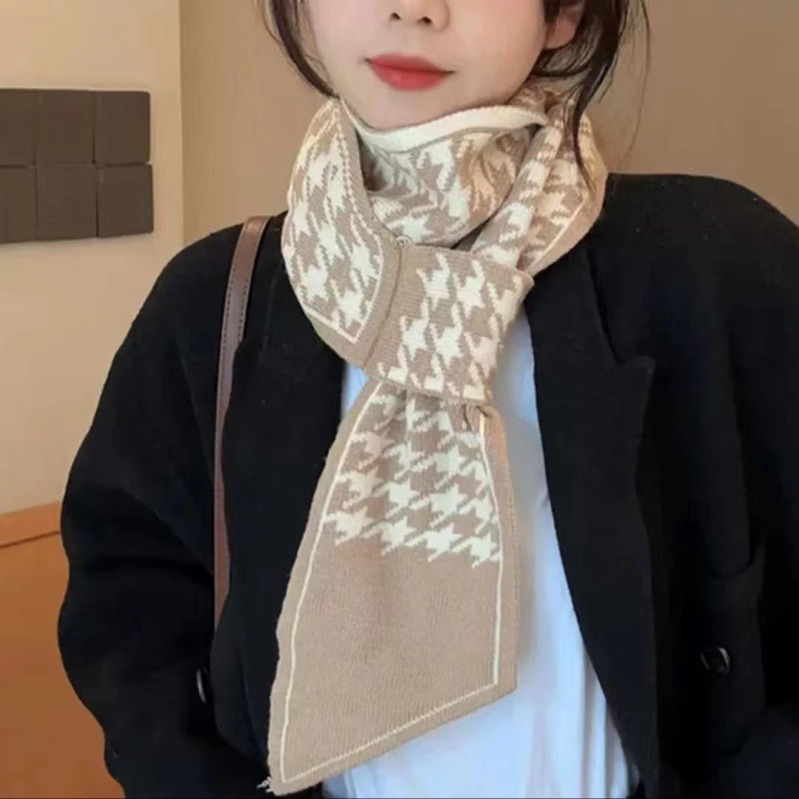 Khăn len quàng cổ có tai size 13x140cm mã 02