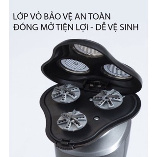 Máy cạo râu nam Shaver 9D 4in1 kiêm tỉa lông mũi cao cấp, 3 lưỡi dao kép