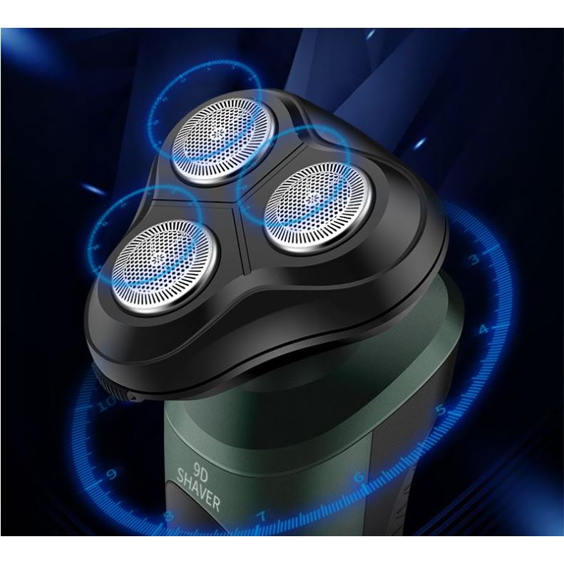 Máy cạo râu nam Shaver 9D 4in1 kiêm tỉa lông mũi cao cấp, 3 lưỡi dao kép, công nghệ chống nước IPX7 bảo hành 12 tháng