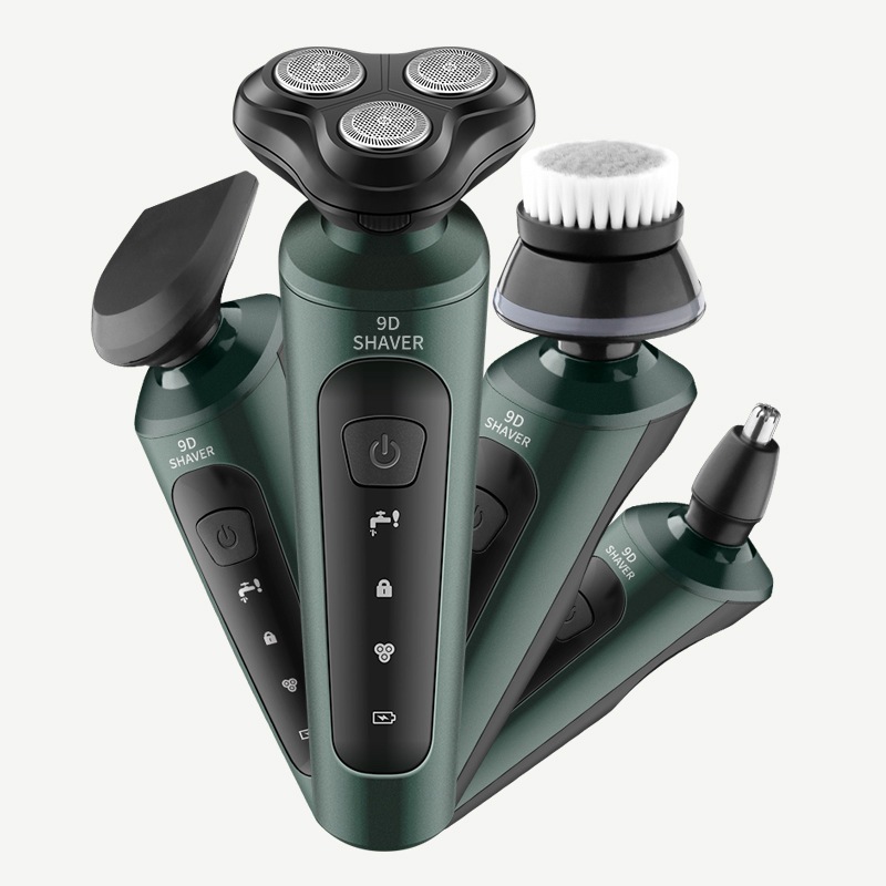 Máy cạo râu nam Shaver 9D 4in1 kiêm tỉa lông mũi cao cấp, 3 lưỡi dao kép, công nghệ chống nước IPX7 bảo hành 12 tháng