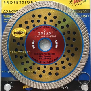 Lưỡi cắt gạch tosan đa năng 155mm, lưỡi cắt bê tông, đá hoa cương 155mm