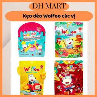 Kẹo dẻo WOLFOO, kẹo dẻo xoài bóc vỏ, cola, khủng long nhân chảy mứt táo, Marshmallow mứt dâu tây