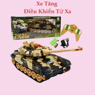 Xe tăng điều khiển từ xa mô hình xe tăng điều khiển di chuyển siêu tốc quay nòng phát nhạc cho bé đam mê sưu tầm