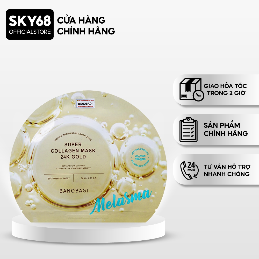 Mặt Nạ BANOBAGI Bổ Sung Collagen, Mờ Nám Super Collagen Mask 30ml - SUPER 24k Gold