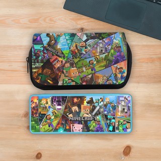 Hộp Bút Hình Minecraft, Túi Đựng Bút Bằng Vải Hai Lớp Đa Năng Độc Đáo (mẫu mới nhất)