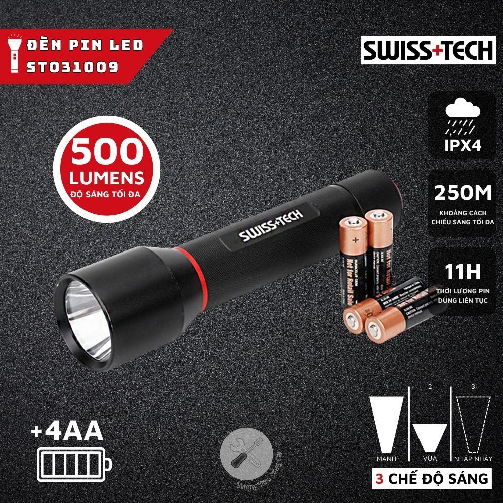Đèn Pin LED Cao Cấp SWISS+TECH ST031009 (500 Lumen)- HÀNG CHÍNH HÃNG