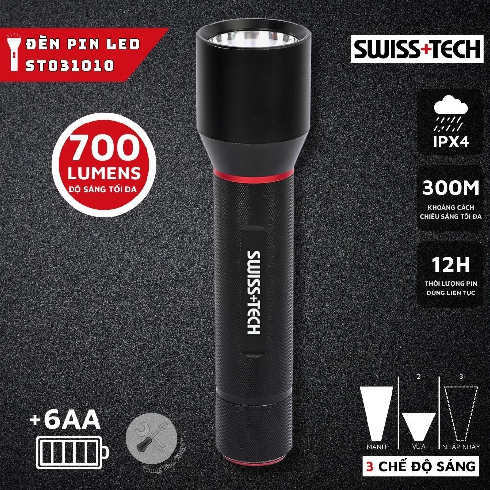 Đèn Pin LED Cao Cấp SWISS+TECH ST031010 (700 Lumen)- HÀNG CHÍNH HÃNG