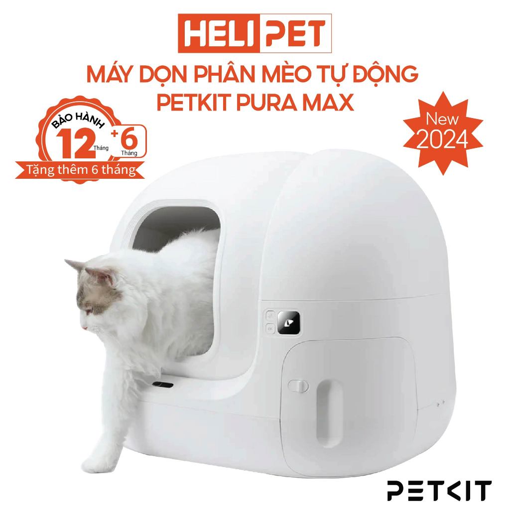 [NEW 2024] Nhà Vệ Sinh Cho Mèo Tự Động, Máy Dọn Phân Mèo Petkit Pura Max 2024