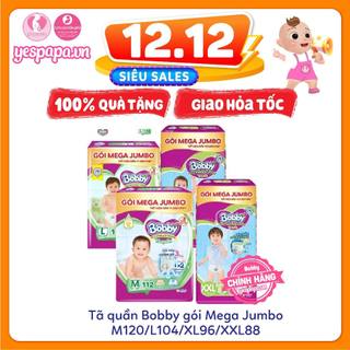 Tã quần bobby gói mega jumbo m120/l104/xl96/xxl88