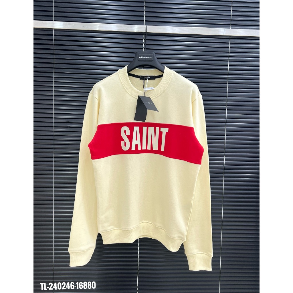 🔥Hot🔥Áo nỉ Saint Lauren phối 2 màu in chữ thiết kế hot trend Nam Nữ Thu Đông 2023