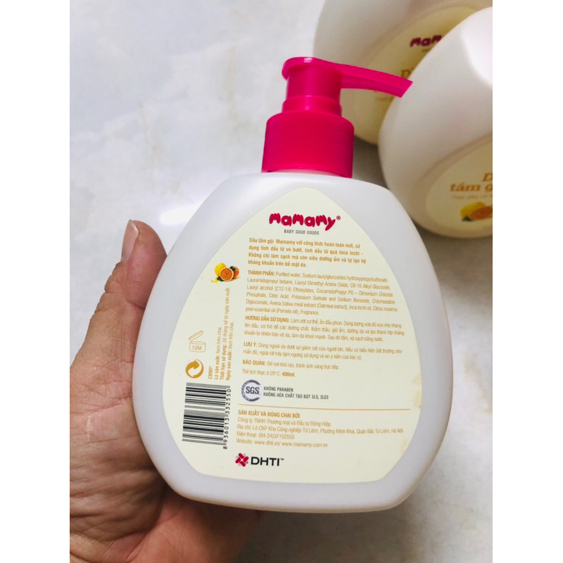 Dầu tắm gội Mamamy tinh dầu vỏ bưởi chai 400ml