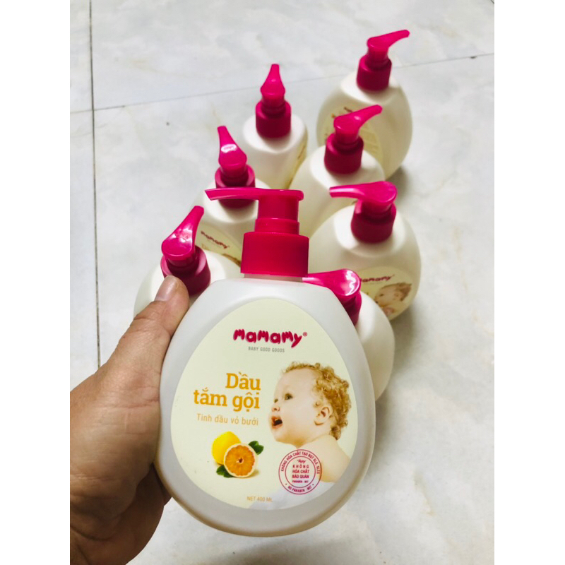 Dầu tắm gội Mamamy tinh dầu vỏ bưởi chai 400ml
