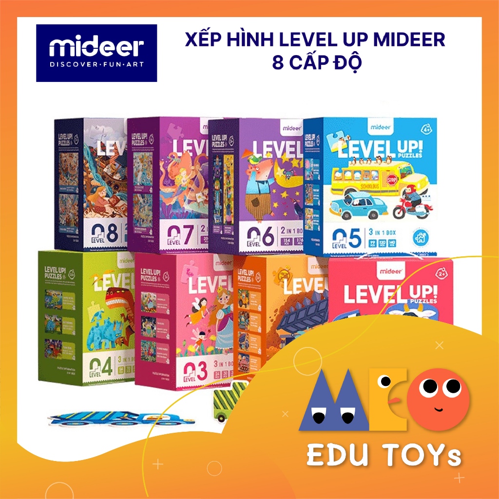 Đồ Chơi Xếp Hình Puzzle Level Up Mideer 8 Cấp Độ, Từ Dễ Đến Khó